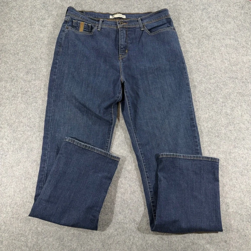 Levis 512 Perfectly Slimming Straight Leg Jeans Womens Dark Wash Denim Blue